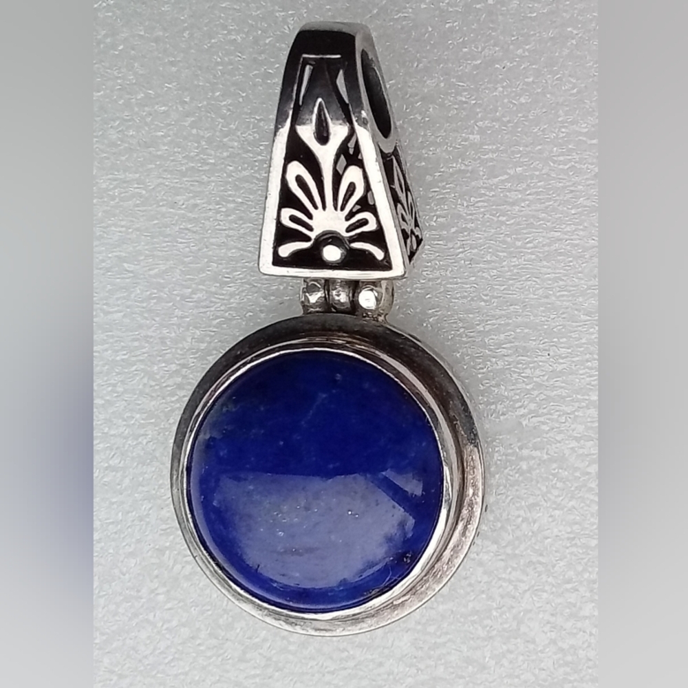 Elegant Starling Silver 925 Filigree Pendant Lapis Lazuri